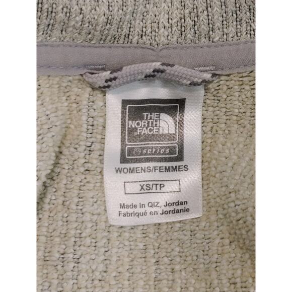 The North Face 1/4 Zip Jacket Mock Neck Embroidered Logo Knit Cream Womens XS - Picture 3 of 6